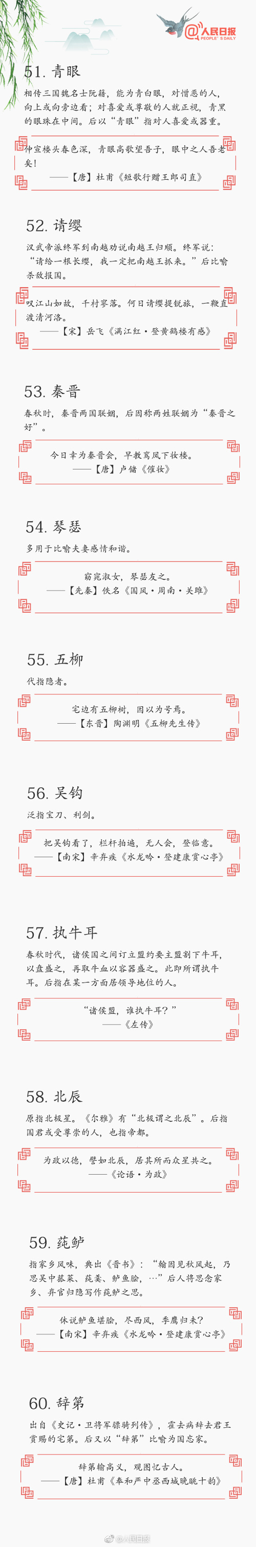 常識(shí)積累：70個(gè)詩(shī)詞中的文化典故